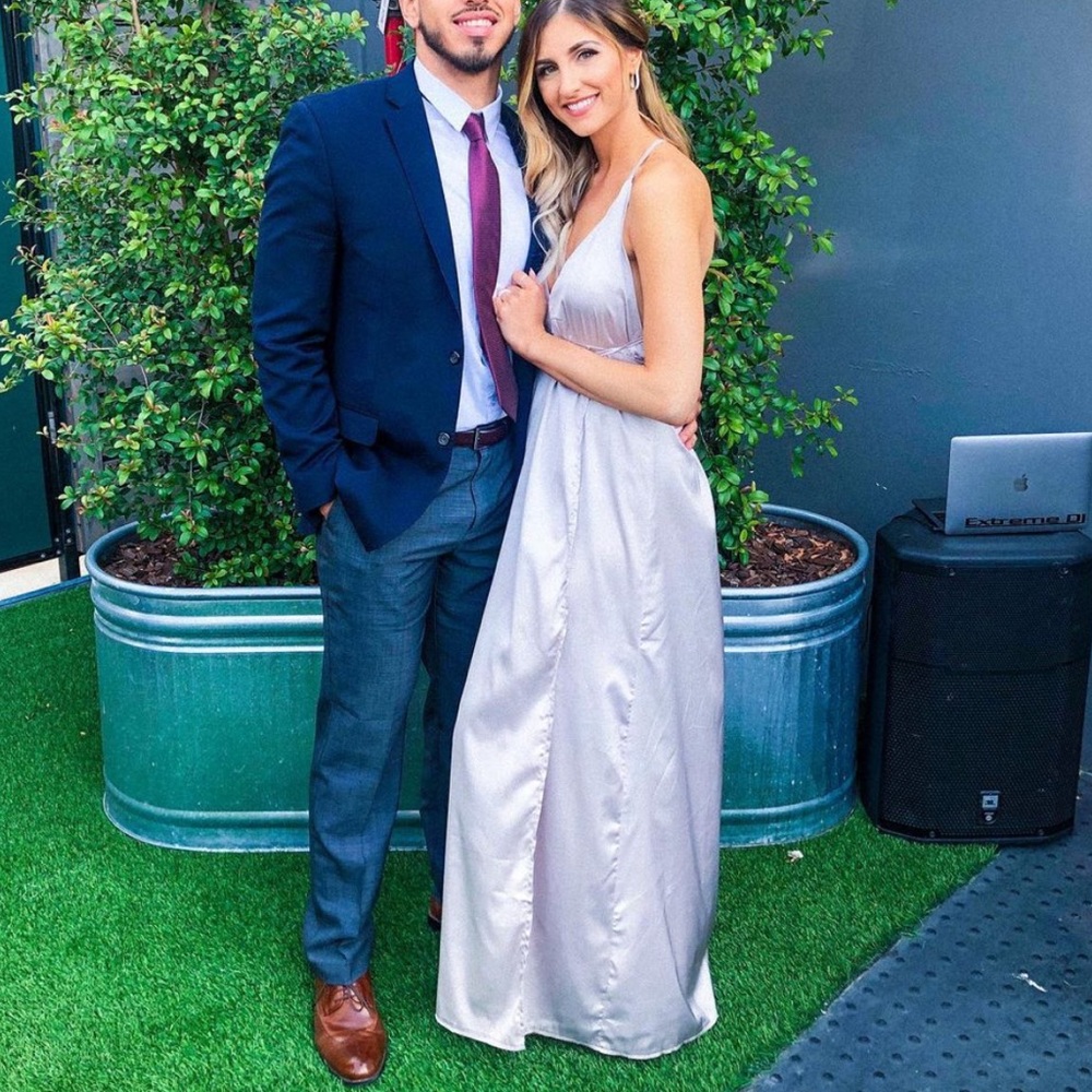 Silver bridesmaid dress